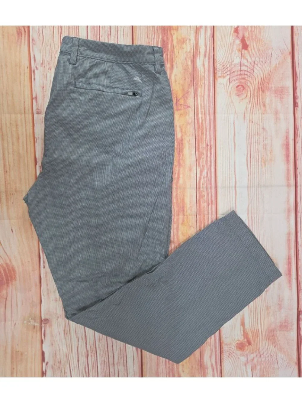 Tommy Bahama Mens Gray Check Performance Pants 36x32